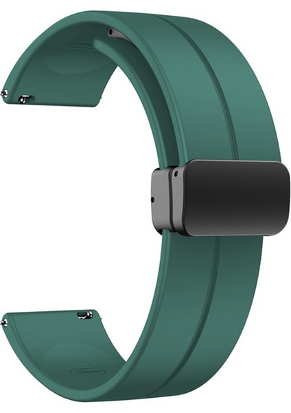 Amazfit Stratos 3 Kordon Silikon Mıknatıslı Ayarlanabilir HS19 Koyu Yeşil