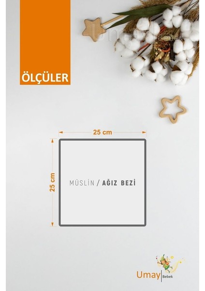 10'lu Müslin Ağız Bezi Mendili 25X25CM