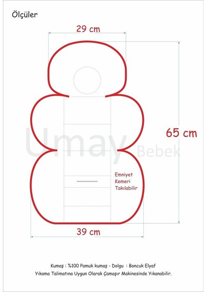 3 PARÇA - Puset Örtüsü, Bel Destekli Puset Minderi, Puset Çarşafı, %100 Pamuk - PANÇO indirimleri