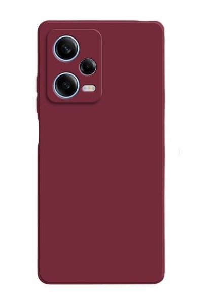 Xiaomi Poco X5 5g Kılıf Kamera Korumalı Premier Mat Silikon Bordo