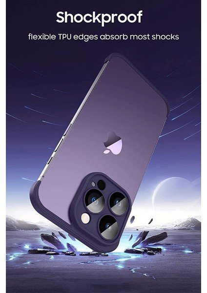 Apple iPhone 14 Pro Max Kılıf 2 Parçalı Alt Üst Kamera Korumalı Sert Rubber Kapak Mürdüm