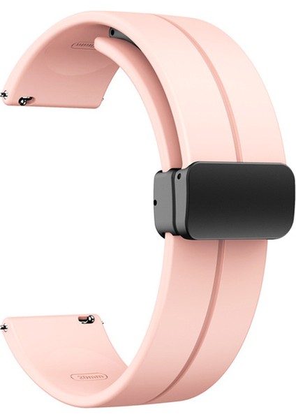 Google Ticwatch S2 Wear Os Kordon Silikon Mıknatıslı Ayarlanabilir HS19 Bronz