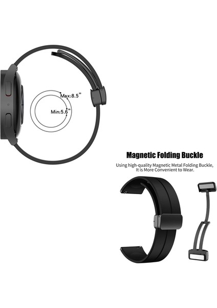 Google Ticwatch S2 Wear Os Kordon Silikon Mıknatıslı Ayarlanabilir HS19 Bronz