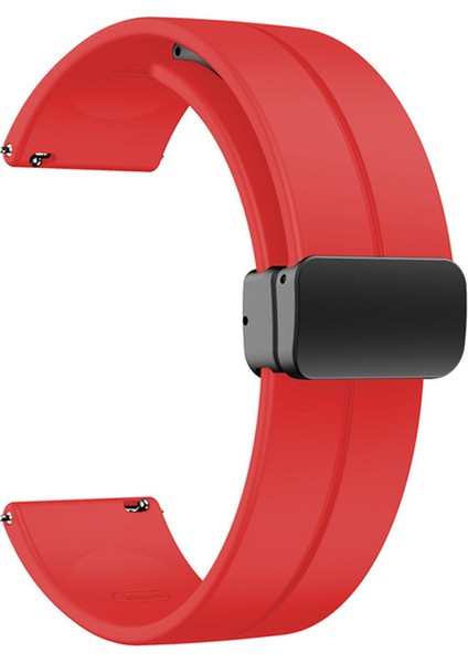 Huawei Watch Gt 3 Active 46MM Kordon Silikon Mıknatıslı Ayarlanabilir HS19 Kırmızı