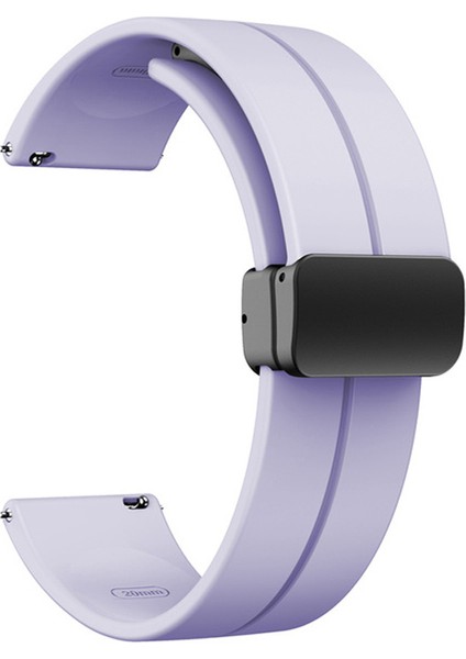 Huawei Watch Gt 3 Active 42MM Kordon Silikon Mıknatıslı Ayarlanabilir HS19 Lila