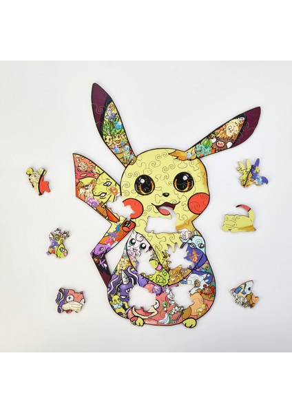 Pikachu Ahşap Yapboz