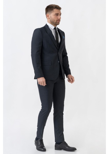 Nice TY107 Slim Fit Likralı 6 Drop Yelekli Takım Elbise Laci