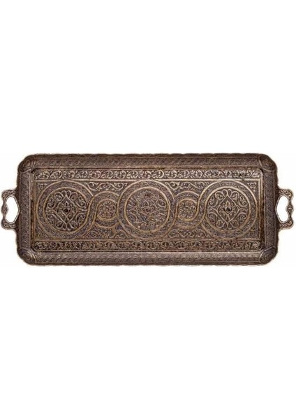 Kare Küçük Tepsi Antik Sarı