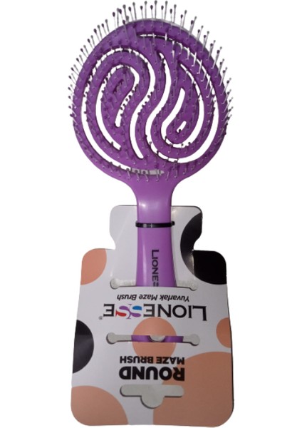 Yuvarlak Maze Brush Saç Fırçası Mor