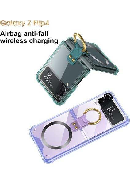 Uygulanan Samsung Galaxy Z Flip 3 Manyetik Halka Şeffaf Hava Yastığı Cep Telefonu Kılıfları Kılıfı (Yurt Dışından) fırsatları