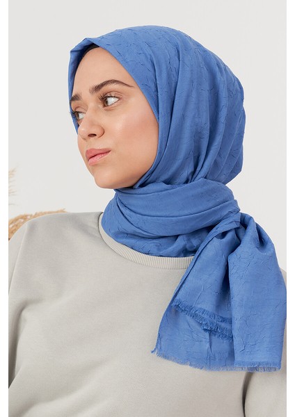 Elif Peker Bambu Kraş Şal - Indigo modelleri