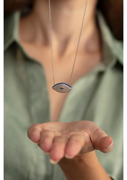 925 Ayar Gümüş Zirkon Taşlı Gözz Kolye modelleri