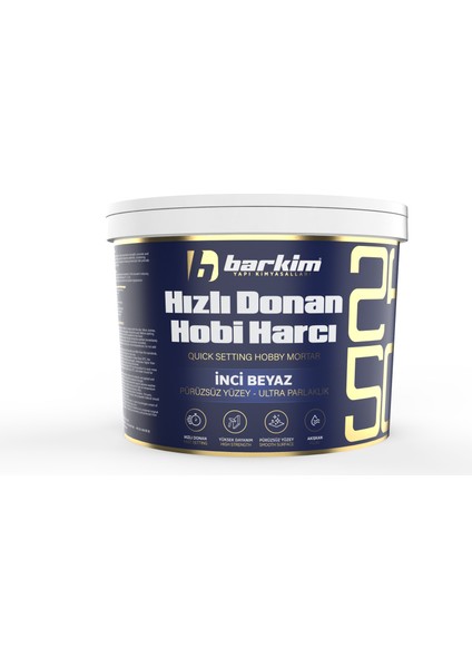 Hızlı Donan Hobi Harcı Harcı 5 Kg Pürüzsüz Taş Tozu - İnci Beyaz 2450