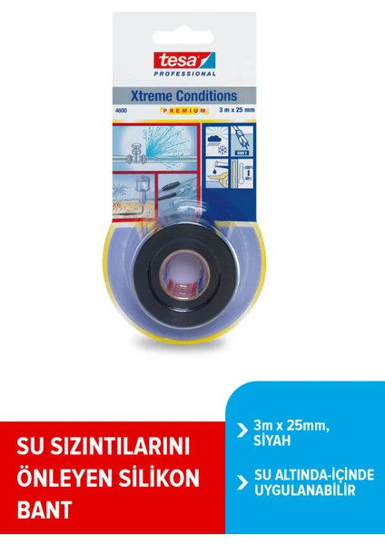 Tesa® Xtreme Tamir ve Koruma Bandı, 3m:25mm, Siyah