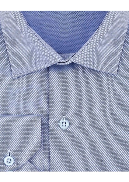 Dar Kalıp Armür Desenli Mavi Erkek Gömlek fiyatları