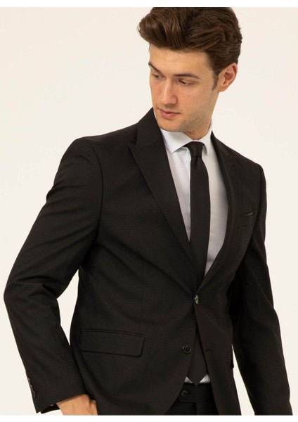 Normal Bel Slim Fit Siyah Erkek Takım Elbise TK1020000242 fırsatları