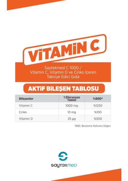 C 1000 - Vitamin C - Vitamin D ve Çinko İçeren Takviye Edici Gıda fiyatları