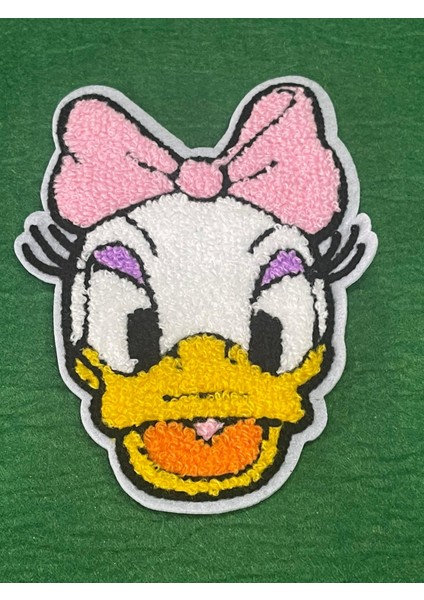 14X10 cm Pembe Fiyonklu Dokuma Ördek Aplike Arma Dikiş Hobi Aksesuarı