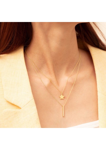 Yıldızlı Çubuk Gümüş Kolye Kadın Gümüş Kolye fiyatları