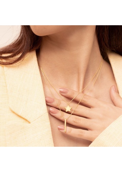 Yıldızlı Çubuk Gümüş Kolye Kadın Gümüş Kolye fırsatları
