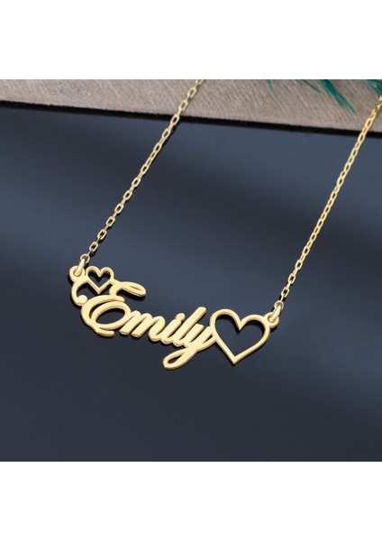 Emily Kalpli Isim Kolye Kadın Gümüş Kolye