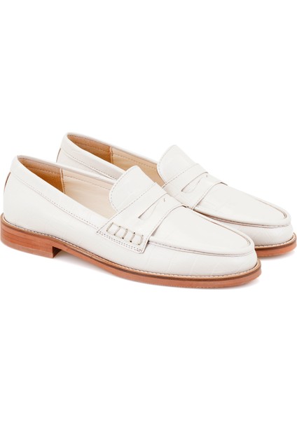 Miah Beyaz Kadın Deri Loafer