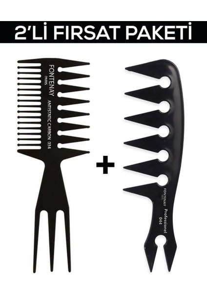 Profesyonel Antistatik Tarak Şekil Tarak Seti 2'li Set 3