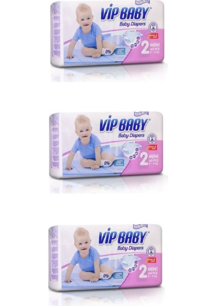 Vıp Baby Active&soft 2 Mini 40 Adet Bebek Bezi 3 Paket