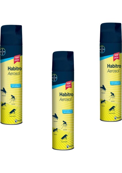 Habitro Sivrisinek Karasinek Hamamböceği Karınca Etkili Sprey 275 ml 3'lü Eko Paket