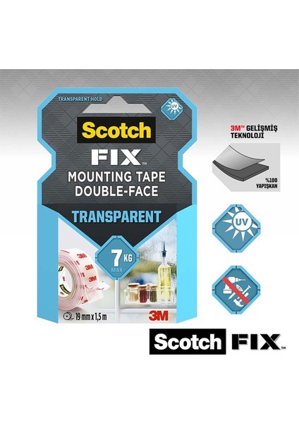 Şeffaf Montaj Bandı 19 mm x 1 5m fiyatları