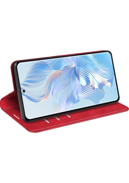 Honor 80 5g Cilt-Dokunuş Hissi Için Manyetik Otomatik Emici Cüzdan Kılıfı Pu Deri Standı Flip Telefon Kapağı (Yurt Dışından) modelleri
