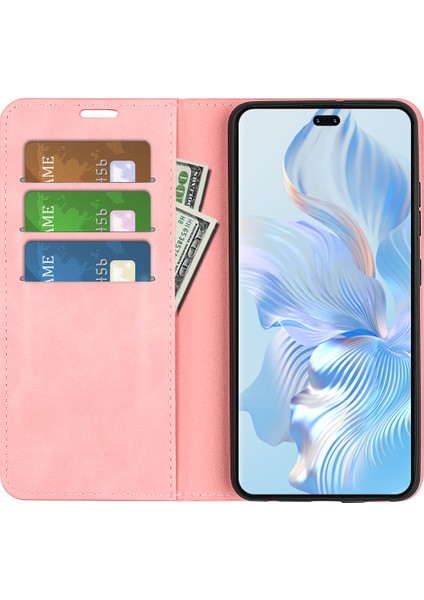 Honor 80 Pro 5g Cilt Touch Hissediz Manyetik Otomatik Absorbed Cüzdan Kılıfı Pu Deri Katlanabilir Stand Flip Telefon Kapağı (Yurt Dışından) modelleri