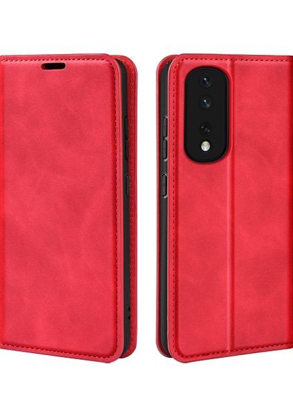 Honor 80 Pro 5g Cilt Touch Hissediz Manyetik Otomatik Absorbed Cüzdan Kılıfı Pu Deri Katlanabilir Stand Flip Telefon Kapağı (Yurt Dışından)