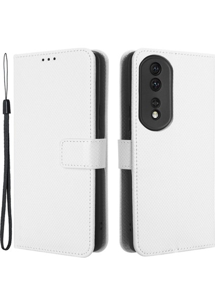 Honor 80 Pro 5g Anti-Çizelge Kırılabilir Stand Cüzdan Şok Geçirmez Kapak Manyetik Toka Elmas Doku Pu Deri Telefon Kılıfı (Yurt Dışından)