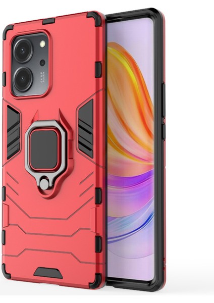 Honor Için 80 Se 5g Tpu+Pc Anti-Çizelge Arka Kapak Yüzük Tutucu Kickstand Shockroof Proofpect Cotle Case (Yurt Dışından)