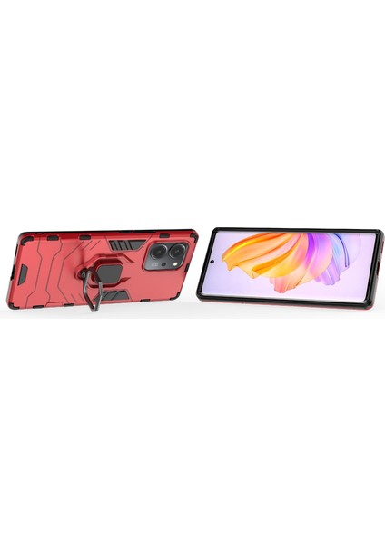Honor Için 80 Se 5g Tpu+Pc Anti-Çizelge Arka Kapak Yüzük Tutucu Kickstand Shockroof Proofpect Cotle Case (Yurt Dışından) modelleri