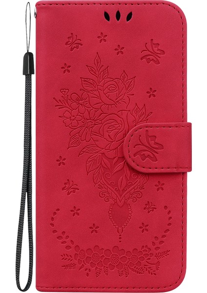 Onur Için X7A 5g Pu Deri Telefon Kılıfı Gül Kelebek Basılı Stand Flip Cüzdan Kapağı Kayış (Yurt Dışından) fırsatları