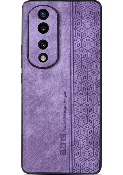 Honor Için Azns 80 5g Baskılı Desen Şok Geçirmez Telefon Kılıfı Pu Deri Kaplamalı Tpu Anti-Kayma Kapağı (Yurt Dışından)