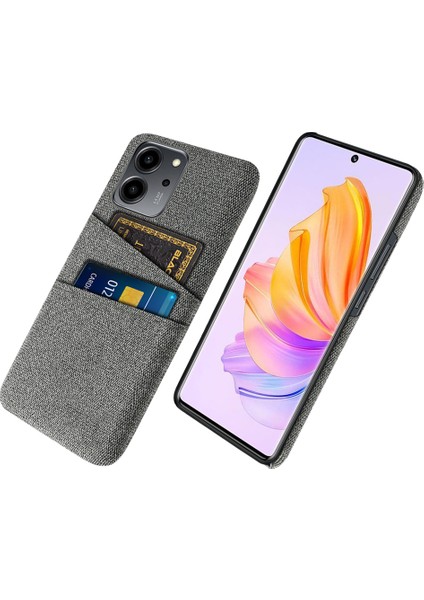 Honor Için 80 Se 5g Kumaş Doku Telefon Kılıfı Çift Kart Yuvaları Iyi Korumalı Sert Pc Arka Kapak (Yurt Dışından)