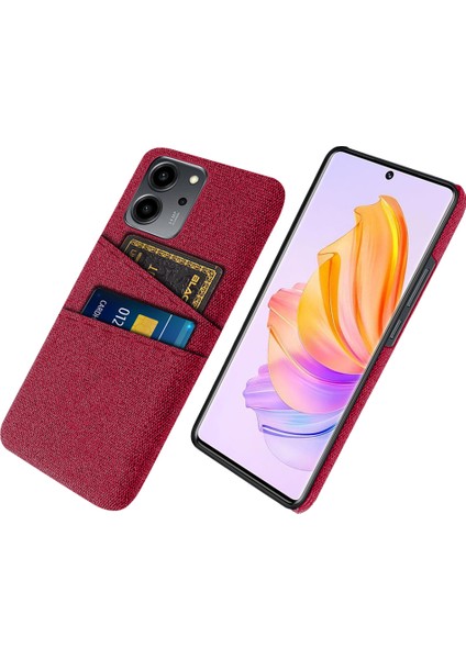 Honor Için 80 Se 5g Kumaş Doku Telefon Kılıfı Çift Kart Yuvaları Iyi Korumalı Sert Pc Arka Kapak (Yurt Dışından)