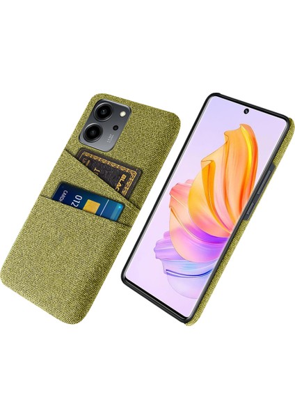 Honor Için 80 Se 5g Kumaş Doku Telefon Kılıfı Çift Kart Yuvaları Iyi Korumalı Sert Pc Arka Kapak (Yurt Dışından)