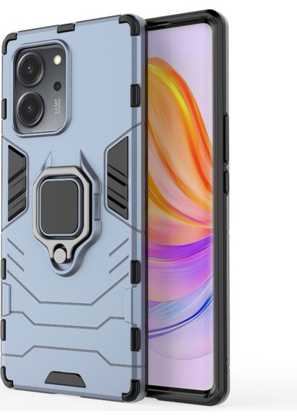 Honor Için 80 Se 5g Tpu+Pc Anti-Çizelge Arka Kapak Yüzük Tutucu Kickstand Shockroof Proofpect Cotle Case (Yurt Dışından)