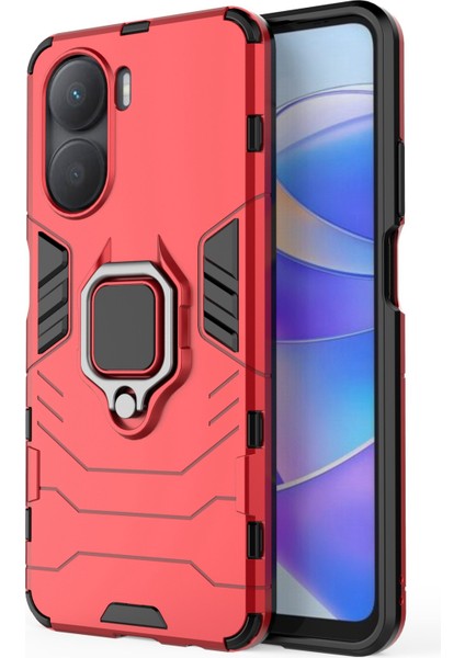Honor Için 40 Plus 5g Yüzük Tutucu Kickstand Telefon Kılıfı Sabit Pc+Yumuşak Tpu Çizik Dirençli Koruyucu Arka Kapak (Yurt Dışından)