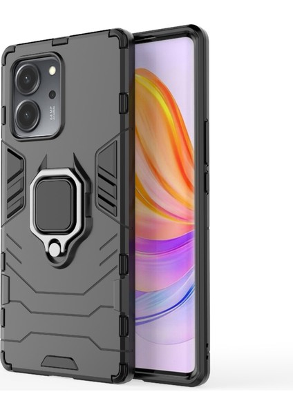 Honor Için 80 Se 5g Tpu+Pc Anti-Çizelge Arka Kapak Yüzük Tutucu Kickstand Shockroof Proofpect Cotle Case (Yurt Dışından)
