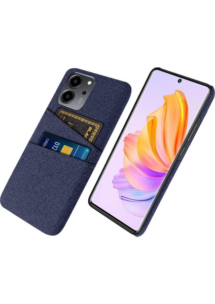 Honor Için 80 Se 5g Kumaş Doku Telefon Kılıfı Çift Kart Yuvaları Iyi Korumalı Sert Pc Arka Kapak (Yurt Dışından)