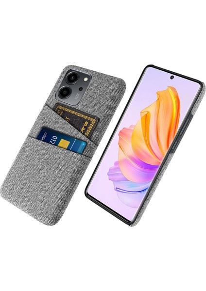Honor Için 80 Se 5g Kumaş Doku Telefon Kılıfı Çift Kart Yuvaları Iyi Korumalı Sert Pc Arka Kapak (Yurt Dışından)