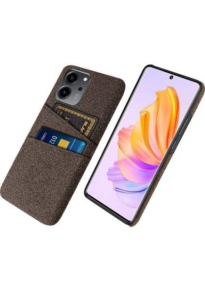 Honor Için 80 Se 5g Kumaş Doku Telefon Kılıfı Çift Kart Yuvaları Iyi Korumalı Sert Pc Arka Kapak (Yurt Dışından)