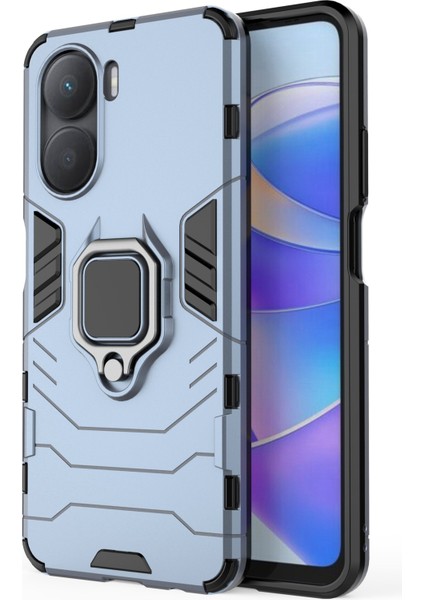 Honor Için 40 Plus 5g Yüzük Tutucu Kickstand Telefon Kılıfı Sabit Pc+Yumuşak Tpu Çizik Dirençli Koruyucu Arka Kapak (Yurt Dışından)
