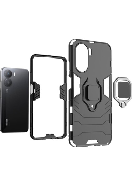 Honor Için 40 Plus 5g Yüzük Tutucu Kickstand Telefon Kılıfı Sabit Pc+Yumuşak Tpu Çizik Dirençli Koruyucu Arka Kapak (Yurt Dışından) modelleri