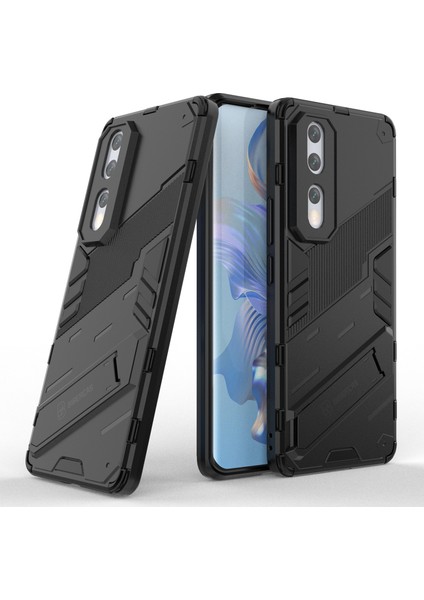 Honor 80 Pro 5g, Sert Pc Yumuşak Tpu Hibrid Kılıf Için Damla Koruma Koruma Kickstand Telefon Kapağı (Yurt Dışından) modelleri